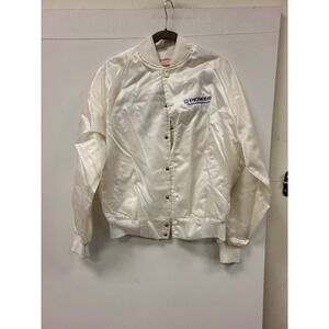 Satins Pioneer Karaoke Showcase‎ Jacket Large White Nylon USA Made Vintage Style